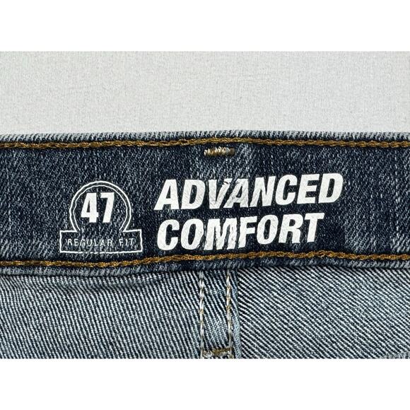 Wrangler 47MWZ Men's Advanced Comfort Regular Fit Blue Denim Jeans - Size 42x30 - Picture 4 of 5